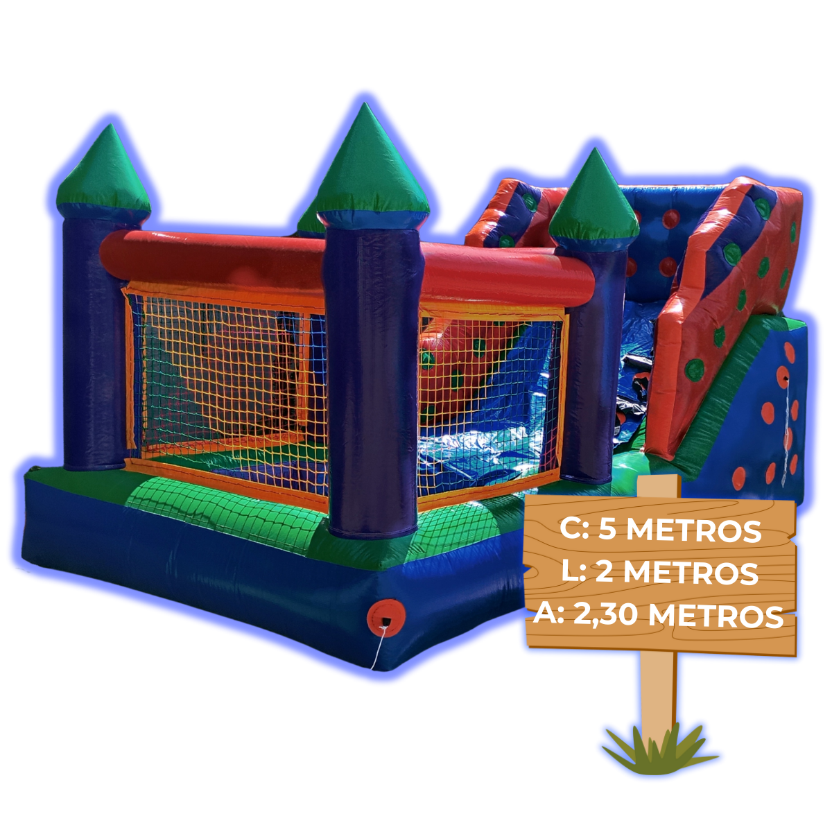 mini toboga inflavel com piscina de bolinhas